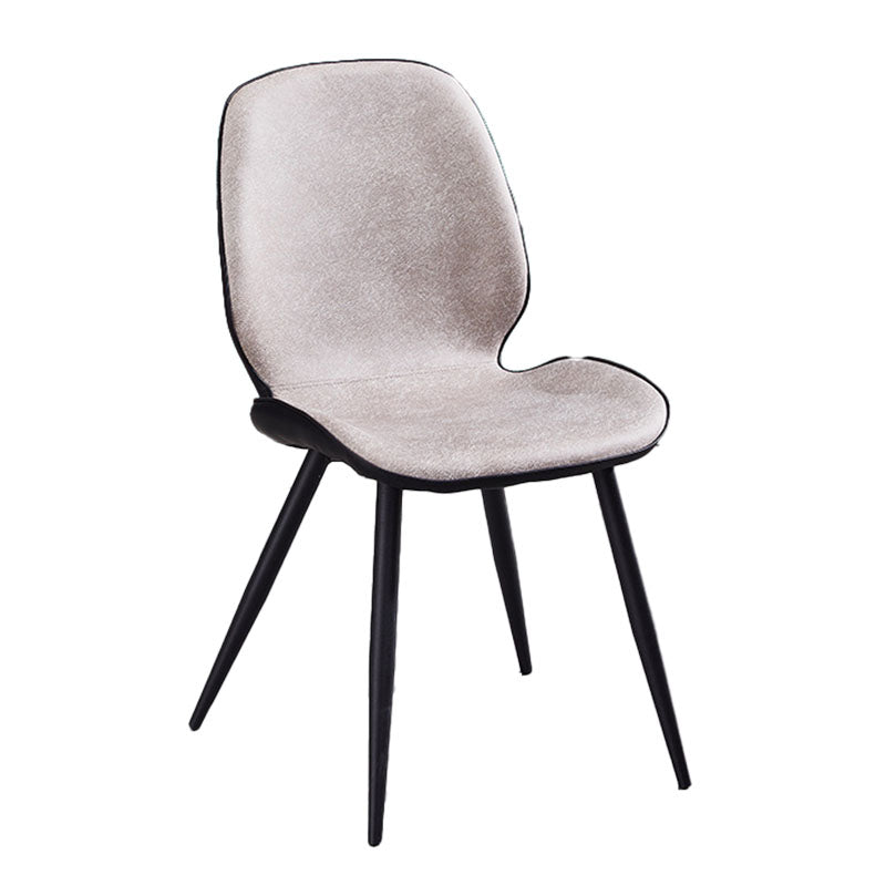 Minimalist Design Armless Solid Back Chairs Microfiber Leather Dining Side Chair Light Pink 1 Piece Clearhalo ' kitchen&dining_furn' 'Dining Chairs' 'Dining Tables & Seating' 'dining_chair' 'furn' 'furn_dining_chair' 'Furniture' 'furniture_dining_chair' 'Kitchen & Dining Furniture' 'kitchen' 4502715