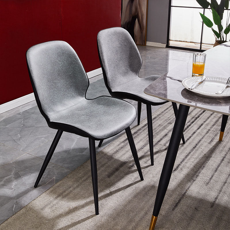 Minimalist Design Armless Solid Back Chairs Microfiber Leather Dining Side Chair Clearhalo ' kitchen&dining_furn' 'Dining Chairs' 'Dining Tables & Seating' 'dining_chair' 'furn' 'furn_dining_chair' 'Furniture' 'furniture_dining_chair' 'Kitchen & Dining Furniture' 'kitchen' 4502717