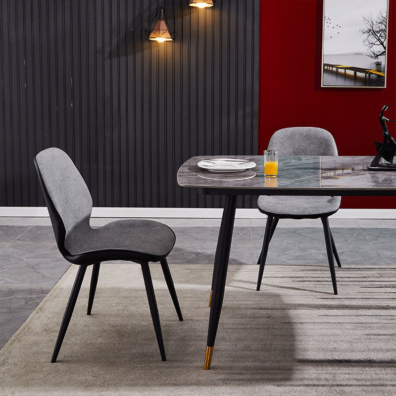 Minimalist Design Armless Solid Back Chairs Microfiber Leather Dining Side Chair Clearhalo ' kitchen&dining_furn' 'Dining Chairs' 'Dining Tables & Seating' 'dining_chair' 'furn' 'furn_dining_chair' 'Furniture' 'furniture_dining_chair' 'Kitchen & Dining Furniture' 'kitchen' 4502719