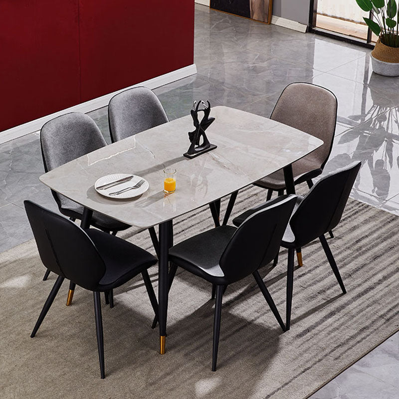 Minimalist Design Armless Solid Back Chairs Microfiber Leather Dining Side Chair Clearhalo ' kitchen&dining_furn' 'Dining Chairs' 'Dining Tables & Seating' 'dining_chair' 'furn' 'furn_dining_chair' 'Furniture' 'furniture_dining_chair' 'Kitchen & Dining Furniture' 'kitchen' 4502720