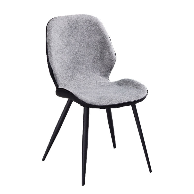 Minimalist Design Armless Solid Back Chairs Microfiber Leather Dining Side Chair Cream Gray 1 Piece Clearhalo ' kitchen&dining_furn' 'Dining Chairs' 'Dining Tables & Seating' 'dining_chair' 'furn' 'furn_dining_chair' 'Furniture' 'furniture_dining_chair' 'Kitchen & Dining Furniture' 'kitchen' 4502727