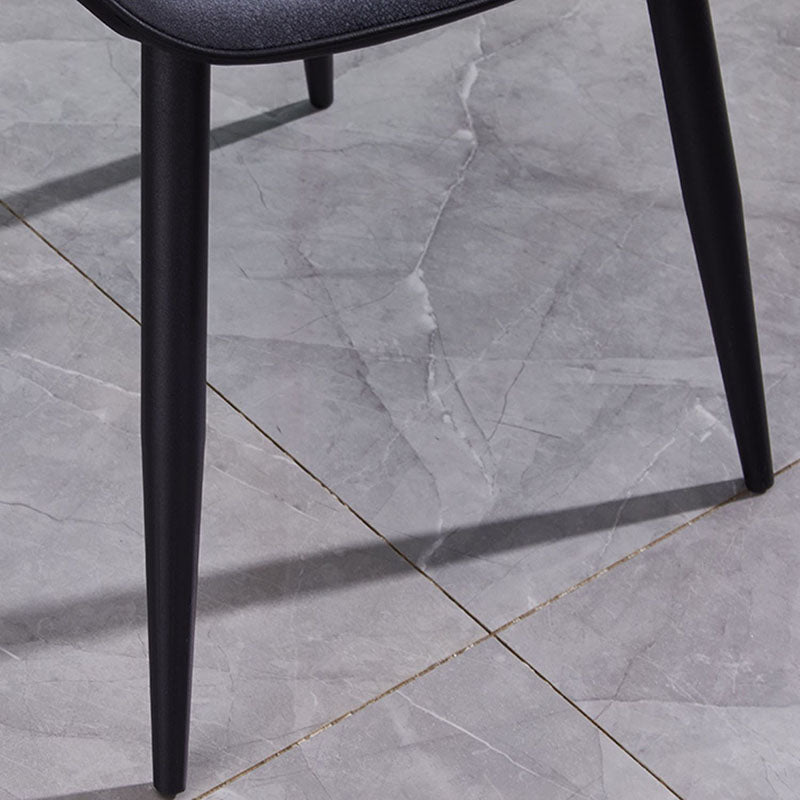 Minimalist Design Armless Solid Back Chairs Microfiber Leather Dining Side Chair Clearhalo ' kitchen&dining_furn' 'Dining Chairs' 'Dining Tables & Seating' 'dining_chair' 'furn' 'furn_dining_chair' 'Furniture' 'furniture_dining_chair' 'Kitchen & Dining Furniture' 'kitchen' 4502728