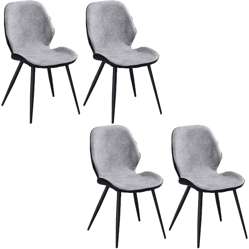 Minimalist Design Armless Solid Back Chairs Microfiber Leather Dining Side Chair Cream Gray 4 Piece Set Clearhalo ' kitchen&dining_furn' 'Dining Chairs' 'Dining Tables & Seating' 'dining_chair' 'furn' 'furn_dining_chair' 'Furniture' 'furniture_dining_chair' 'Kitchen & Dining Furniture' 'kitchen' 4502730