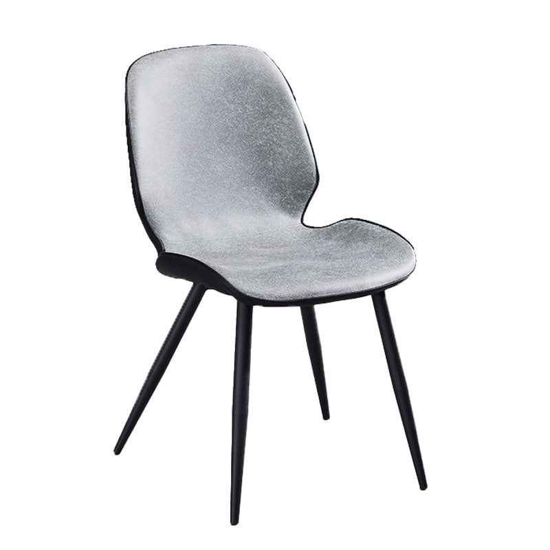 Minimalist Design Armless Solid Back Chairs Microfiber Leather Dining Side Chair Navy-White 1 Piece Clearhalo ' kitchen&dining_furn' 'Dining Chairs' 'Dining Tables & Seating' 'dining_chair' 'furn' 'furn_dining_chair' 'Furniture' 'furniture_dining_chair' 'Kitchen & Dining Furniture' 'kitchen' 4502732