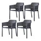 Scandinavian Plastic Kitchen Dining Room Armchair Solid Back Chair Black Set of 4 Clearhalo ' kitchen&dining_furn' 'Dining Chairs' 'Dining Tables & Seating' 'dining_chair' 'Furniture' 'furniture_dining_chair' 'Kitchen & Dining Furniture' 'kitchen' 4502741