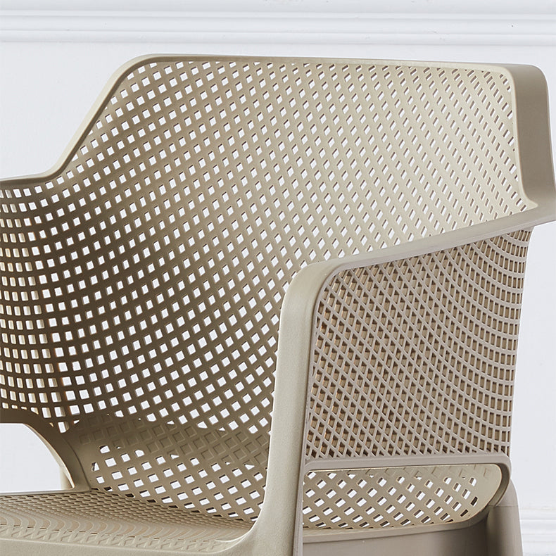 Scandinavian Plastic Kitchen Dining Room Armchair Solid Back Chair Clearhalo ' kitchen&dining_furn' 'Dining Chairs' 'Dining Tables & Seating' 'dining_chair' 'Furniture' 'furniture_dining_chair' 'Kitchen & Dining Furniture' 'kitchen' 4502748