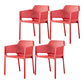 Scandinavian Plastic Kitchen Dining Room Armchair Solid Back Chair Red Set of 4 Clearhalo ' kitchen&dining_furn' 'Dining Chairs' 'Dining Tables & Seating' 'dining_chair' 'Furniture' 'furniture_dining_chair' 'Kitchen & Dining Furniture' 'kitchen' 4502752