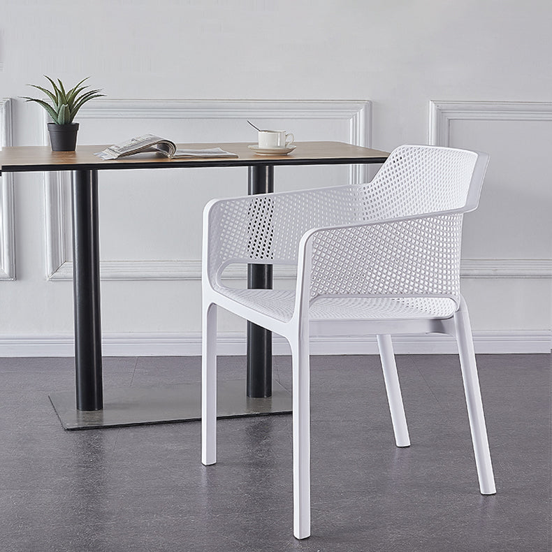 Scandinavian Plastic Kitchen Dining Room Armchair Solid Back Chair Clearhalo ' kitchen&dining_furn' 'Dining Chairs' 'Dining Tables & Seating' 'dining_chair' 'Furniture' 'furniture_dining_chair' 'Kitchen & Dining Furniture' 'kitchen' 4502759