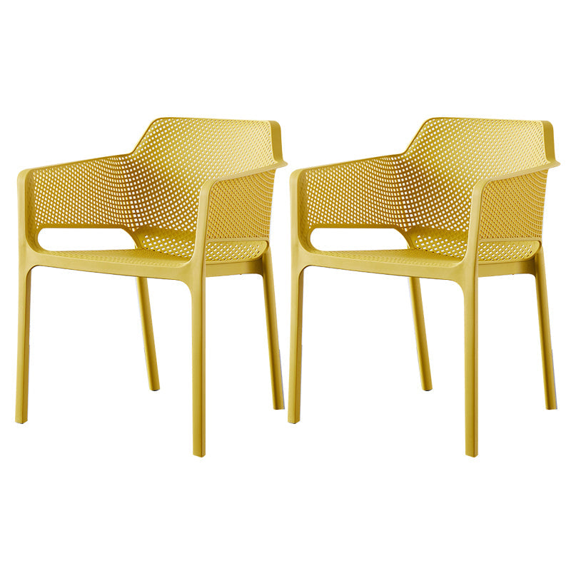Scandinavian Plastic Kitchen Dining Room Armchair Solid Back Chair Ginger Set of 2 Clearhalo ' kitchen&dining_furn' 'Dining Chairs' 'Dining Tables & Seating' 'dining_chair' 'Furniture' 'furniture_dining_chair' 'Kitchen & Dining Furniture' 'kitchen' 4502761