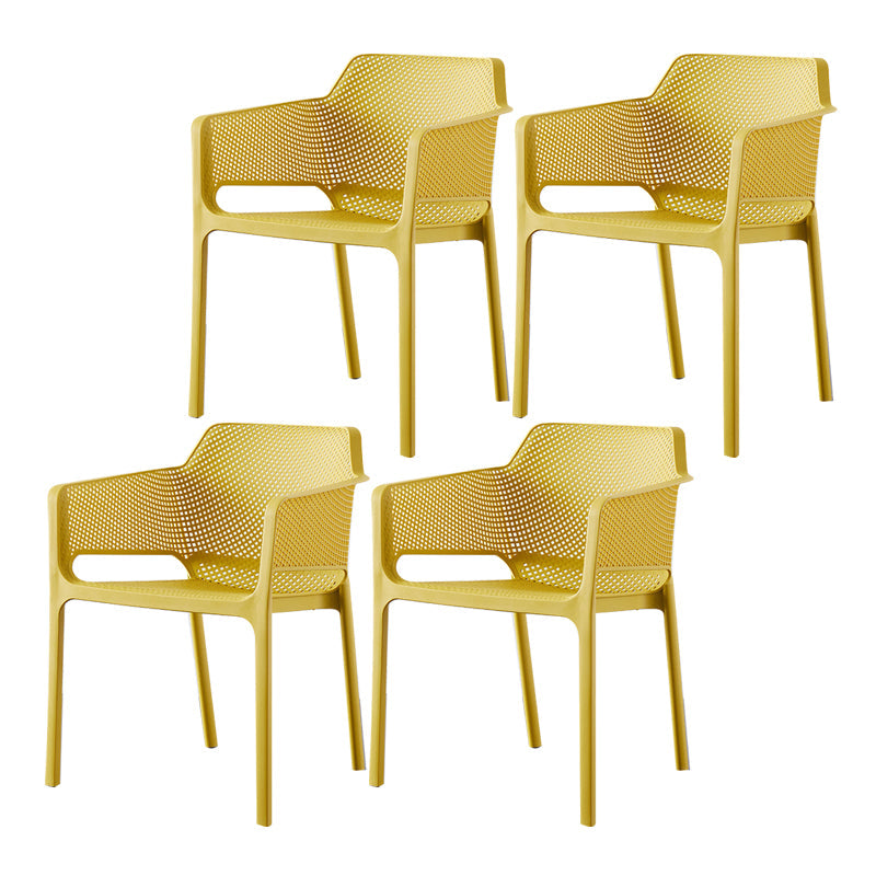 Scandinavian Plastic Kitchen Dining Room Armchair Solid Back Chair Ginger Set of 4 Clearhalo ' kitchen&dining_furn' 'Dining Chairs' 'Dining Tables & Seating' 'dining_chair' 'Furniture' 'furniture_dining_chair' 'Kitchen & Dining Furniture' 'kitchen' 4502762