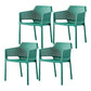 Scandinavian Plastic Kitchen Dining Room Armchair Solid Back Chair Blackish Green Set of 4 Clearhalo ' kitchen&dining_furn' 'Dining Chairs' 'Dining Tables & Seating' 'dining_chair' 'Furniture' 'furniture_dining_chair' 'Kitchen & Dining Furniture' 'kitchen' 4502768