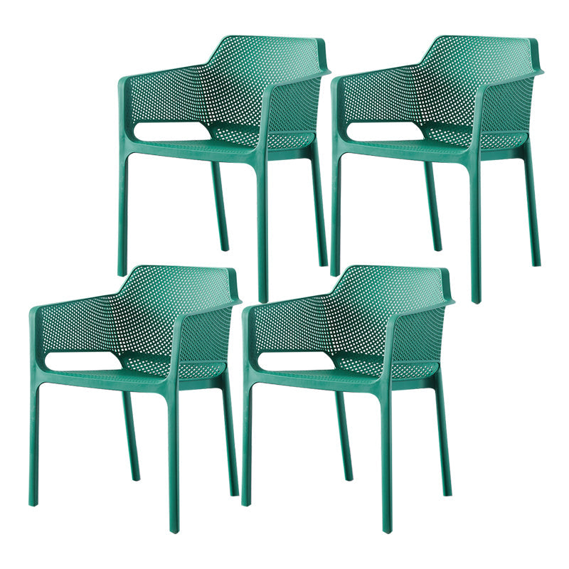 Scandinavian Plastic Kitchen Dining Room Armchair Solid Back Chair Blackish Green Set of 4 Clearhalo ' kitchen&dining_furn' 'Dining Chairs' 'Dining Tables & Seating' 'dining_chair' 'Furniture' 'furniture_dining_chair' 'Kitchen & Dining Furniture' 'kitchen' 4502768