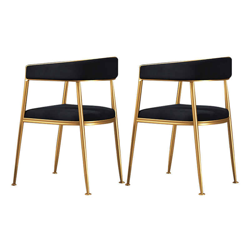 Glam Metal Armless Dining Chair Open Back Dining Side Chair for Home Use Black 2 Piece Set Clearhalo ' kitchen&dining_furn' 'Dining Chairs' 'Dining Tables & Seating' 'dining_chair' 'furn' 'furn_dining_chair' 'Furniture' 'furniture_dining_chair' 'Kitchen & Dining Furniture' 'kitchen' 4502772