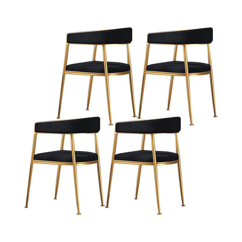 Glam Metal Armless Dining Chair Open Back Dining Side Chair for Home Use Black 4 Piece Set Clearhalo ' kitchen&dining_furn' 'Dining Chairs' 'Dining Tables & Seating' 'dining_chair' 'furn' 'furn_dining_chair' 'Furniture' 'furniture_dining_chair' 'Kitchen & Dining Furniture' 'kitchen' 4502775