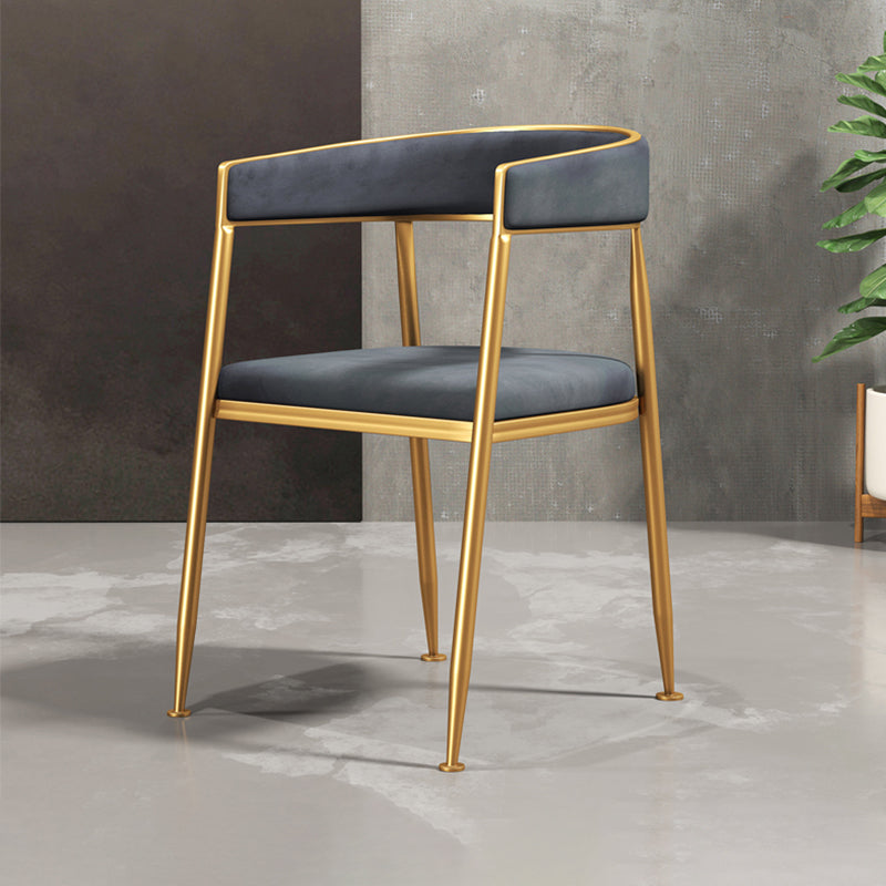 Glam Metal Armless Dining Chair Open Back Dining Side Chair for Home Use Dark Gray 1 Piece Clearhalo ' kitchen&dining_furn' 'Dining Chairs' 'Dining Tables & Seating' 'dining_chair' 'furn' 'furn_dining_chair' 'Furniture' 'furniture_dining_chair' 'Kitchen & Dining Furniture' 'kitchen' 4502776