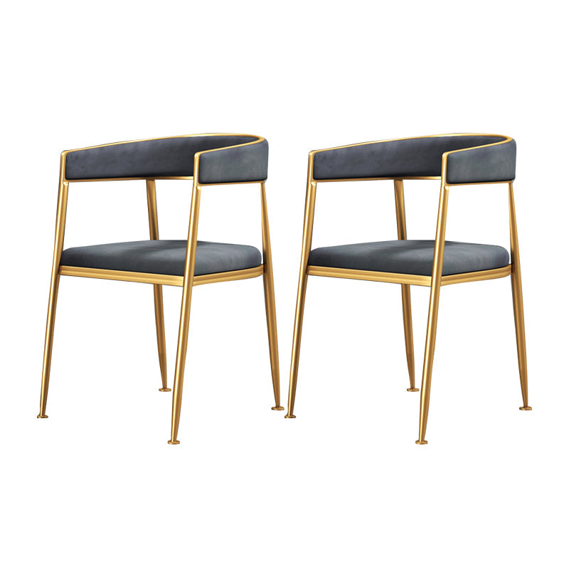 Glam Metal Armless Dining Chair Open Back Dining Side Chair for Home Use Dark Gray 2 Piece Set Clearhalo ' kitchen&dining_furn' 'Dining Chairs' 'Dining Tables & Seating' 'dining_chair' 'furn' 'furn_dining_chair' 'Furniture' 'furniture_dining_chair' 'Kitchen & Dining Furniture' 'kitchen' 4502778