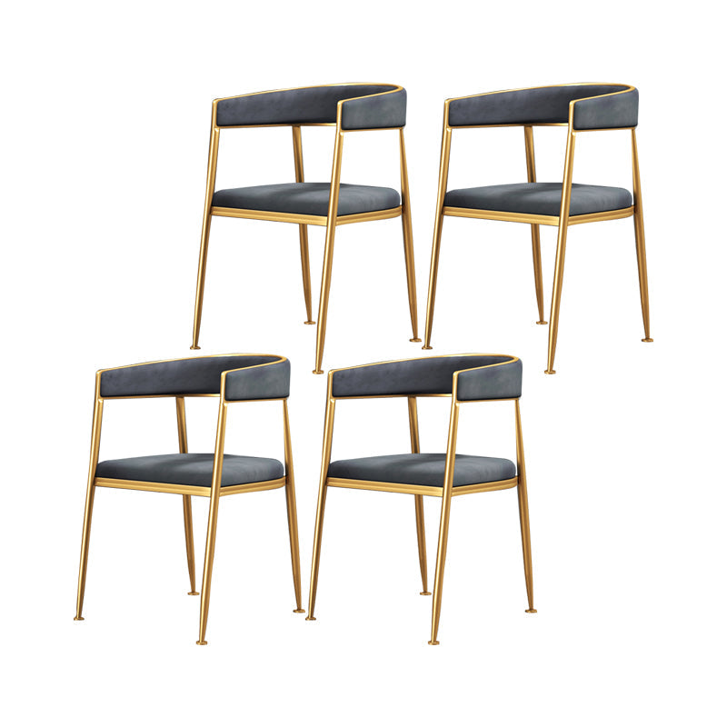 Glam Metal Armless Dining Chair Open Back Dining Side Chair for Home Use Dark Gray 4 Piece Set Clearhalo ' kitchen&dining_furn' 'Dining Chairs' 'Dining Tables & Seating' 'dining_chair' 'furn' 'furn_dining_chair' 'Furniture' 'furniture_dining_chair' 'Kitchen & Dining Furniture' 'kitchen' 4502780