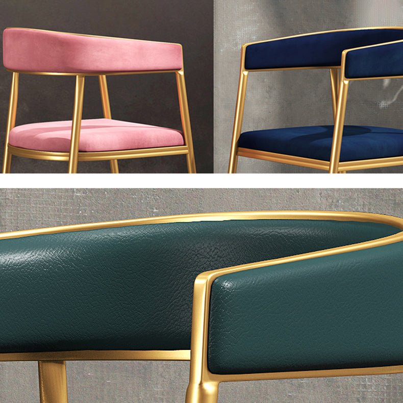 Glam Metal Armless Dining Chair Open Back Dining Side Chair for Home Use Clearhalo ' kitchen&dining_furn' 'Dining Chairs' 'Dining Tables & Seating' 'dining_chair' 'furn' 'furn_dining_chair' 'Furniture' 'furniture_dining_chair' 'Kitchen & Dining Furniture' 'kitchen' 4502781