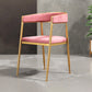 Glam Metal Armless Dining Chair Open Back Dining Side Chair for Home Use Pink 1 Piece Clearhalo ' kitchen&dining_furn' 'Dining Chairs' 'Dining Tables & Seating' 'dining_chair' 'furn' 'furn_dining_chair' 'Furniture' 'furniture_dining_chair' 'Kitchen & Dining Furniture' 'kitchen' 4502782