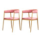 Glam Metal Armless Dining Chair Open Back Dining Side Chair for Home Use Pink 2 Piece Set Clearhalo ' kitchen&dining_furn' 'Dining Chairs' 'Dining Tables & Seating' 'dining_chair' 'furn' 'furn_dining_chair' 'Furniture' 'furniture_dining_chair' 'Kitchen & Dining Furniture' 'kitchen' 4502785