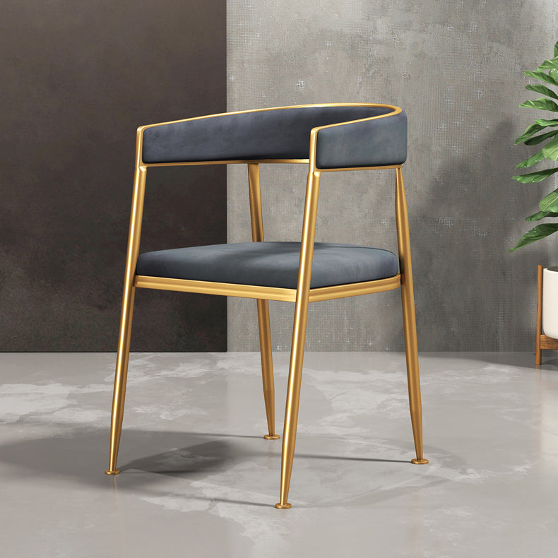 Glam Metal Armless Dining Chair Open Back Dining Side Chair for Home Use Clearhalo ' kitchen&dining_furn' 'Dining Chairs' 'Dining Tables & Seating' 'dining_chair' 'furn' 'furn_dining_chair' 'Furniture' 'furniture_dining_chair' 'Kitchen & Dining Furniture' 'kitchen' 4502786