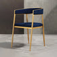 Glam Metal Armless Dining Chair Open Back Dining Side Chair for Home Use Dark Blue 1 Piece Clearhalo ' kitchen&dining_furn' 'Dining Chairs' 'Dining Tables & Seating' 'dining_chair' 'furn' 'furn_dining_chair' 'Furniture' 'furniture_dining_chair' 'Kitchen & Dining Furniture' 'kitchen' 4502788