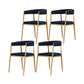 Glam Metal Armless Dining Chair Open Back Dining Side Chair for Home Use Dark Blue 4 Piece Set Clearhalo ' kitchen&dining_furn' 'Dining Chairs' 'Dining Tables & Seating' 'dining_chair' 'furn' 'furn_dining_chair' 'Furniture' 'furniture_dining_chair' 'Kitchen & Dining Furniture' 'kitchen' 4502790