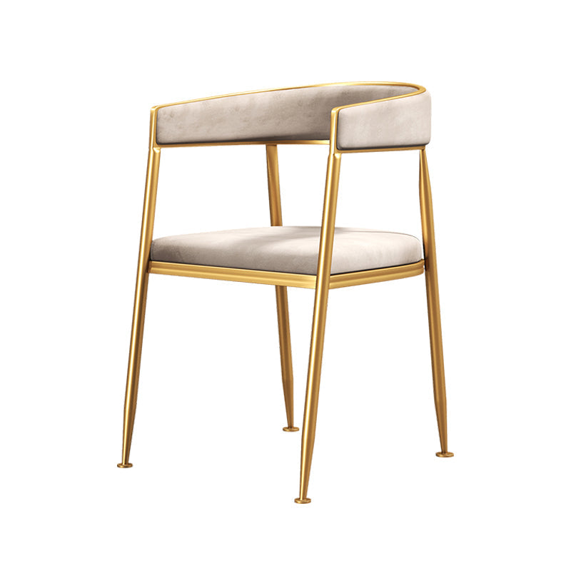 Glam Metal Armless Dining Chair Open Back Dining Side Chair for Home Use Off-White 1 Piece Clearhalo ' kitchen&dining_furn' 'Dining Chairs' 'Dining Tables & Seating' 'dining_chair' 'furn' 'furn_dining_chair' 'Furniture' 'furniture_dining_chair' 'Kitchen & Dining Furniture' 'kitchen' 4502794