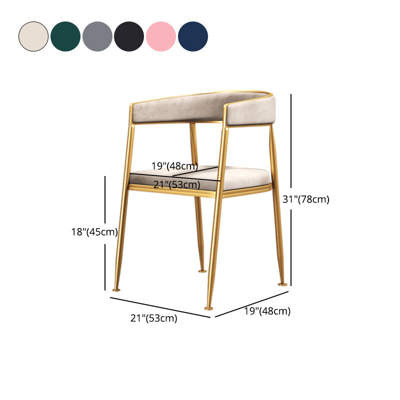 Glam Metal Armless Dining Chair Open Back Dining Side Chair for Home Use Clearhalo ' kitchen&dining_furn' 'Dining Chairs' 'Dining Tables & Seating' 'dining_chair' 'furn' 'furn_dining_chair' 'Furniture' 'furniture_dining_chair' 'Kitchen & Dining Furniture' 'kitchen' 4502797