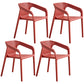 Modern Coffee Shop Plastic Arm Chair Matte Finish Solid Back Dining Chair Burgundy 4 Piece Set Clearhalo ' kitchen&dining_furn' 'Dining Chairs' 'Dining Tables & Seating' 'dining_chair' 'furn' 'furn_dining_chair' 'Furniture' 'furniture_dining_chair' 'Kitchen & Dining Furniture' 'kitchen' 4502799