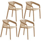 Modern Coffee Shop Plastic Arm Chair Matte Finish Solid Back Dining Chair Khaki 4 Piece Set Clearhalo ' kitchen&dining_furn' 'Dining Chairs' 'Dining Tables & Seating' 'dining_chair' 'furn' 'furn_dining_chair' 'Furniture' 'furniture_dining_chair' 'Kitchen & Dining Furniture' 'kitchen' 4502804