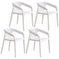 Modern Coffee Shop Plastic Arm Chair Matte Finish Solid Back Dining Chair White 4 Piece Set Clearhalo ' kitchen&dining_furn' 'Dining Chairs' 'Dining Tables & Seating' 'dining_chair' 'furn' 'furn_dining_chair' 'Furniture' 'furniture_dining_chair' 'Kitchen & Dining Furniture' 'kitchen' 4502806