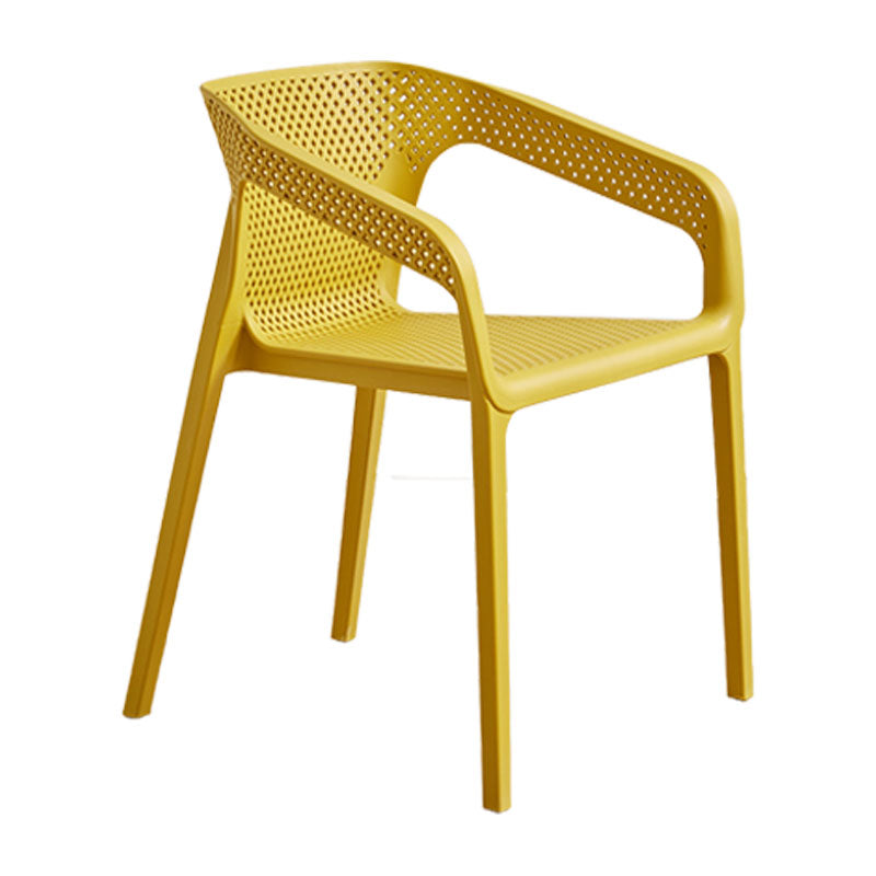 Modern Coffee Shop Plastic Arm Chair Matte Finish Solid Back Dining Chair Clearhalo ' kitchen&dining_furn' 'Dining Chairs' 'Dining Tables & Seating' 'dining_chair' 'furn' 'furn_dining_chair' 'Furniture' 'furniture_dining_chair' 'Kitchen & Dining Furniture' 'kitchen' 4502807