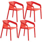 Modern Coffee Shop Plastic Arm Chair Matte Finish Solid Back Dining Chair Red 4 Piece Set Clearhalo ' kitchen&dining_furn' 'Dining Chairs' 'Dining Tables & Seating' 'dining_chair' 'furn' 'furn_dining_chair' 'Furniture' 'furniture_dining_chair' 'Kitchen & Dining Furniture' 'kitchen' 4502813