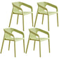 Modern Coffee Shop Plastic Arm Chair Matte Finish Solid Back Dining Chair Green 4 Piece Set Clearhalo ' kitchen&dining_furn' 'Dining Chairs' 'Dining Tables & Seating' 'dining_chair' 'furn' 'furn_dining_chair' 'Furniture' 'furniture_dining_chair' 'Kitchen & Dining Furniture' 'kitchen' 4502814