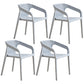 Modern Coffee Shop Plastic Arm Chair Matte Finish Solid Back Dining Chair Grey 4 Piece Set Clearhalo ' kitchen&dining_furn' 'Dining Chairs' 'Dining Tables & Seating' 'dining_chair' 'furn' 'furn_dining_chair' 'Furniture' 'furniture_dining_chair' 'Kitchen & Dining Furniture' 'kitchen' 4502818