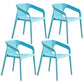 Modern Coffee Shop Plastic Arm Chair Matte Finish Solid Back Dining Chair Blue 4 Piece Set Clearhalo ' kitchen&dining_furn' 'Dining Chairs' 'Dining Tables & Seating' 'dining_chair' 'furn' 'furn_dining_chair' 'Furniture' 'furniture_dining_chair' 'Kitchen & Dining Furniture' 'kitchen' 4502822
