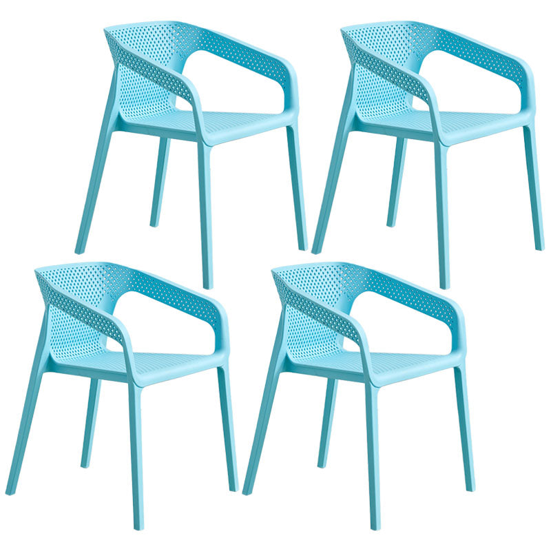 Modern Coffee Shop Plastic Arm Chair Matte Finish Solid Back Dining Chair Blue 4 Piece Set Clearhalo ' kitchen&dining_furn' 'Dining Chairs' 'Dining Tables & Seating' 'dining_chair' 'furn' 'furn_dining_chair' 'Furniture' 'furniture_dining_chair' 'Kitchen & Dining Furniture' 'kitchen' 4502822