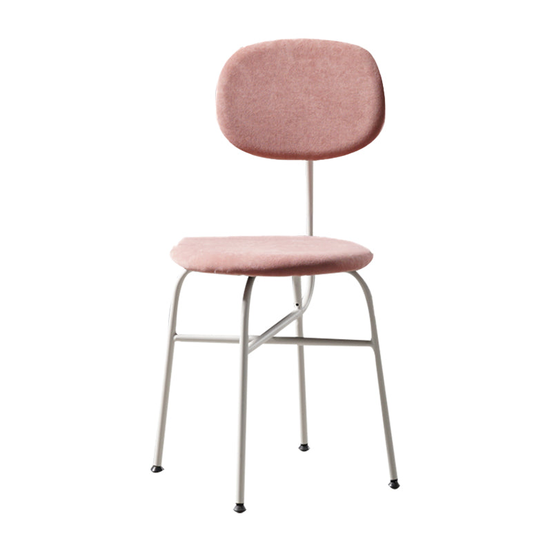 Contemporary Style Dining Chair Dining Armless Side Chair with Metal Legs Pink 1 Piece White Clearhalo ' kitchen&dining_furn' 'Dining Chairs' 'Dining Tables & Seating' 'dining_chair' 'furn' 'furn_dining_chair' 'Furniture' 'furniture_dining_chair' 'Kitchen & Dining Furniture' 'kitchen' 4502826