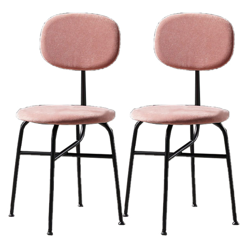 Contemporary Style Dining Chair Dining Armless Side Chair with Metal Legs Pink 2 Piece Set Black Clearhalo ' kitchen&dining_furn' 'Dining Chairs' 'Dining Tables & Seating' 'dining_chair' 'furn' 'furn_dining_chair' 'Furniture' 'furniture_dining_chair' 'Kitchen & Dining Furniture' 'kitchen' 4502833