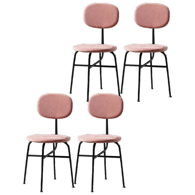 Contemporary Style Dining Chair Dining Armless Side Chair with Metal Legs Pink 4 Piece Set Black Clearhalo ' kitchen&dining_furn' 'Dining Chairs' 'Dining Tables & Seating' 'dining_chair' 'furn' 'furn_dining_chair' 'Furniture' 'furniture_dining_chair' 'Kitchen & Dining Furniture' 'kitchen' 4502836