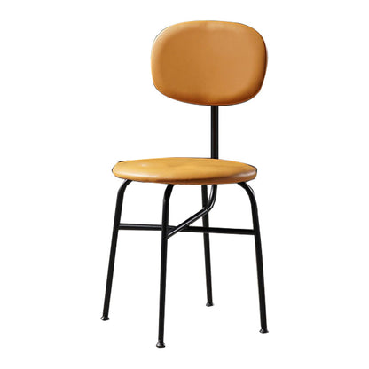 Contemporary Style Dining Chair Dining Armless Side Chair with Metal Legs Light Brown 1 Piece Black Clearhalo ' kitchen&dining_furn' 'Dining Chairs' 'Dining Tables & Seating' 'dining_chair' 'furn' 'furn_dining_chair' 'Furniture' 'furniture_dining_chair' 'Kitchen & Dining Furniture' 'kitchen' 4502838