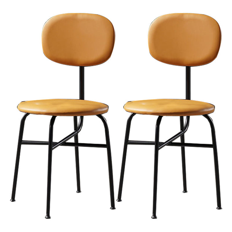 Contemporary Style Dining Chair Dining Armless Side Chair with Metal Legs Light Brown 2 Piece Set Black Clearhalo ' kitchen&dining_furn' 'Dining Chairs' 'Dining Tables & Seating' 'dining_chair' 'furn' 'furn_dining_chair' 'Furniture' 'furniture_dining_chair' 'Kitchen & Dining Furniture' 'kitchen' 4502840