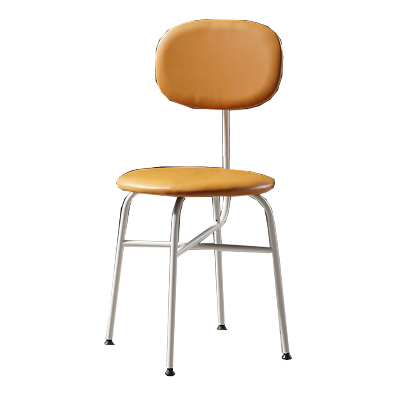 Contemporary Style Dining Chair Dining Armless Side Chair with Metal Legs Light Brown 1 Piece White Clearhalo ' kitchen&dining_furn' 'Dining Chairs' 'Dining Tables & Seating' 'dining_chair' 'furn' 'furn_dining_chair' 'Furniture' 'furniture_dining_chair' 'Kitchen & Dining Furniture' 'kitchen' 4502844