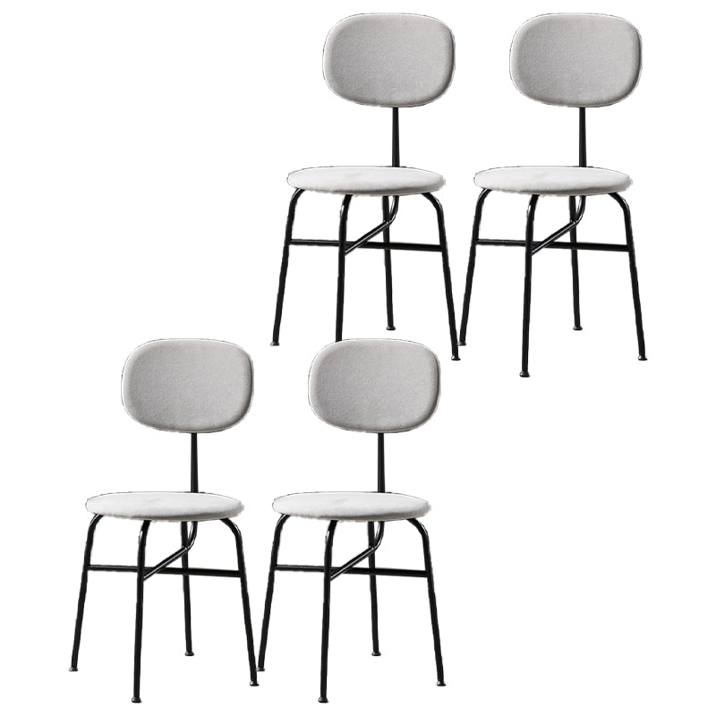 Contemporary Style Dining Chair Dining Armless Side Chair with Metal Legs Grey 4 Piece Set Black Clearhalo ' kitchen&dining_furn' 'Dining Chairs' 'Dining Tables & Seating' 'dining_chair' 'furn' 'furn_dining_chair' 'Furniture' 'furniture_dining_chair' 'Kitchen & Dining Furniture' 'kitchen' 4502850