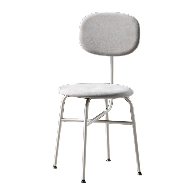Contemporary Style Dining Chair Dining Armless Side Chair with Metal Legs Grey 1 Piece White Clearhalo ' kitchen&dining_furn' 'Dining Chairs' 'Dining Tables & Seating' 'dining_chair' 'furn' 'furn_dining_chair' 'Furniture' 'furniture_dining_chair' 'Kitchen & Dining Furniture' 'kitchen' 4502851