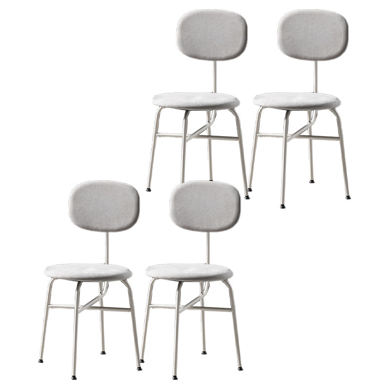 Contemporary Style Dining Chair Dining Armless Side Chair with Metal Legs Grey 4 Piece Set White Clearhalo ' kitchen&dining_furn' 'Dining Chairs' 'Dining Tables & Seating' 'dining_chair' 'furn' 'furn_dining_chair' 'Furniture' 'furniture_dining_chair' 'Kitchen & Dining Furniture' 'kitchen' 4502853