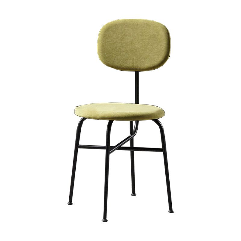 Contemporary Style Dining Chair Dining Armless Side Chair with Metal Legs Green 1 Piece Black Clearhalo ' kitchen&dining_furn' 'Dining Chairs' 'Dining Tables & Seating' 'dining_chair' 'furn' 'furn_dining_chair' 'Furniture' 'furniture_dining_chair' 'Kitchen & Dining Furniture' 'kitchen' 4502854