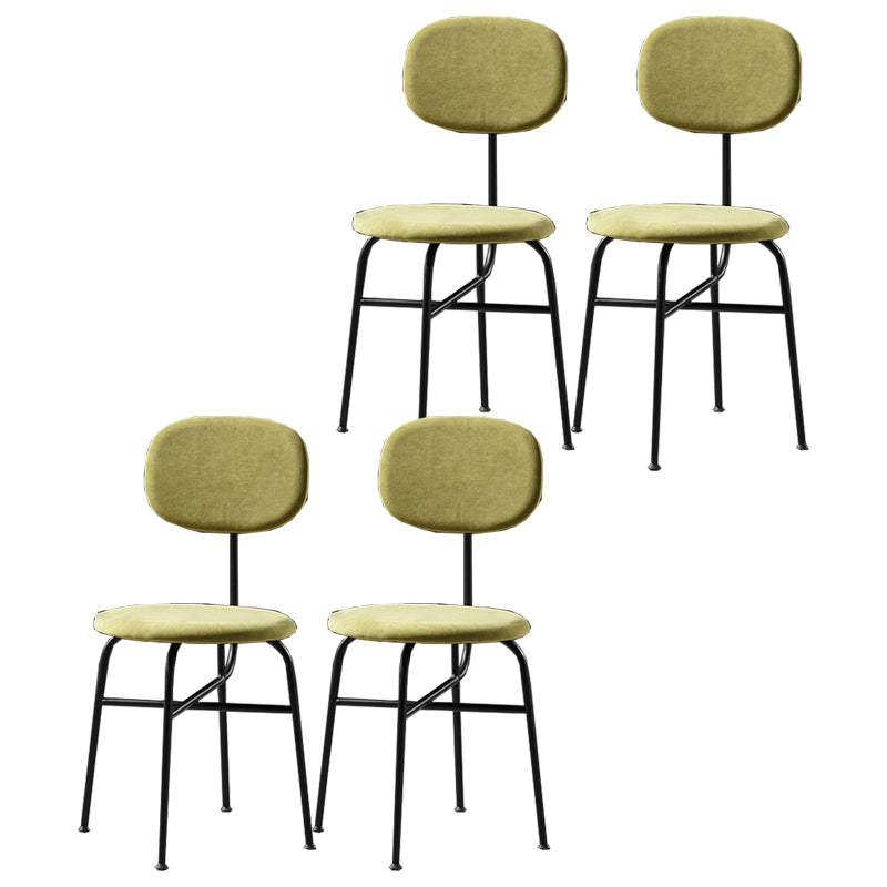 Contemporary Style Dining Chair Dining Armless Side Chair with Metal Legs Green 4 Piece Set Black Clearhalo ' kitchen&dining_furn' 'Dining Chairs' 'Dining Tables & Seating' 'dining_chair' 'furn' 'furn_dining_chair' 'Furniture' 'furniture_dining_chair' 'Kitchen & Dining Furniture' 'kitchen' 4502856
