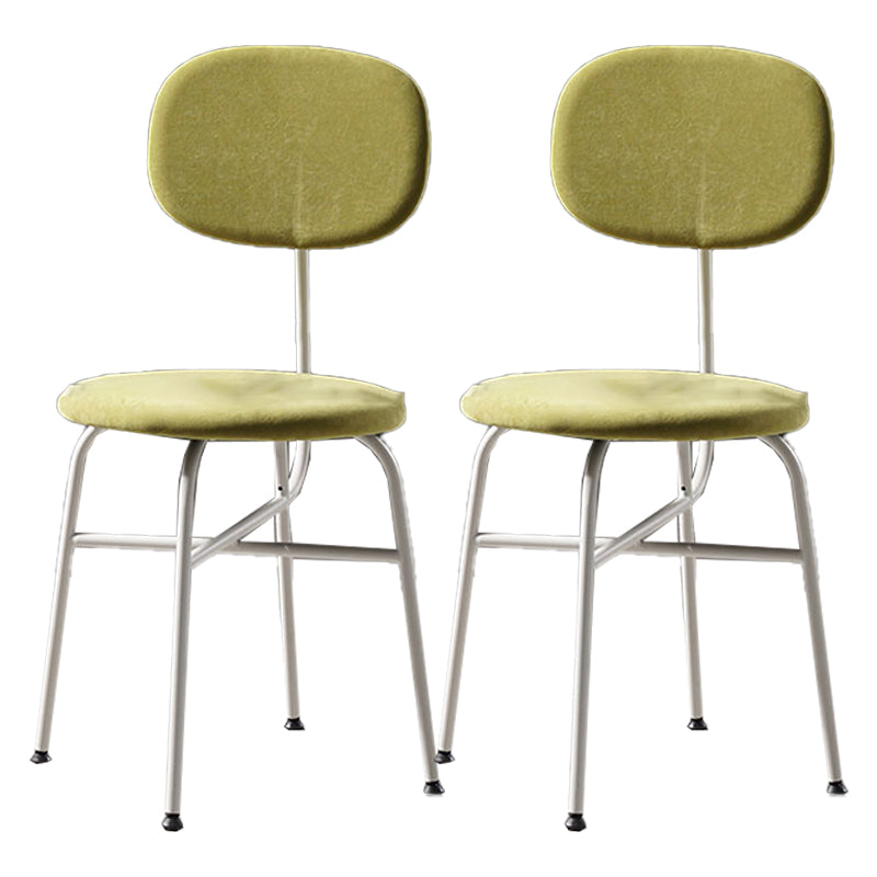 Contemporary Style Dining Chair Dining Armless Side Chair with Metal Legs Green 2 Piece Set White Clearhalo ' kitchen&dining_furn' 'Dining Chairs' 'Dining Tables & Seating' 'dining_chair' 'furn' 'furn_dining_chair' 'Furniture' 'furniture_dining_chair' 'Kitchen & Dining Furniture' 'kitchen' 4502858